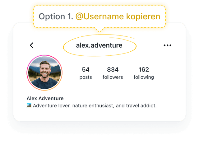Copy @username