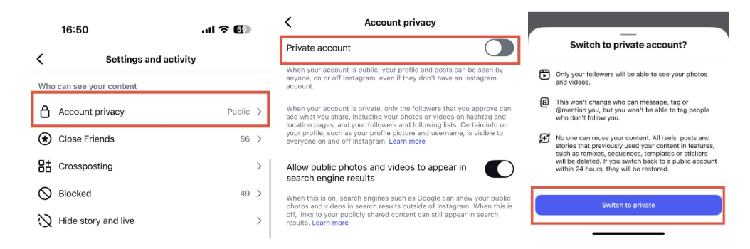 How to Make an Instagram Account Private